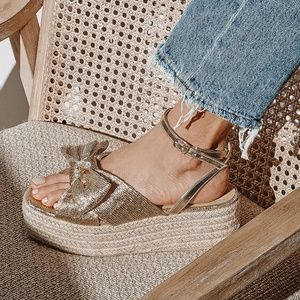 COPY - 7.5 - Rayanna Rose Gold Espadrille Platform Sandals